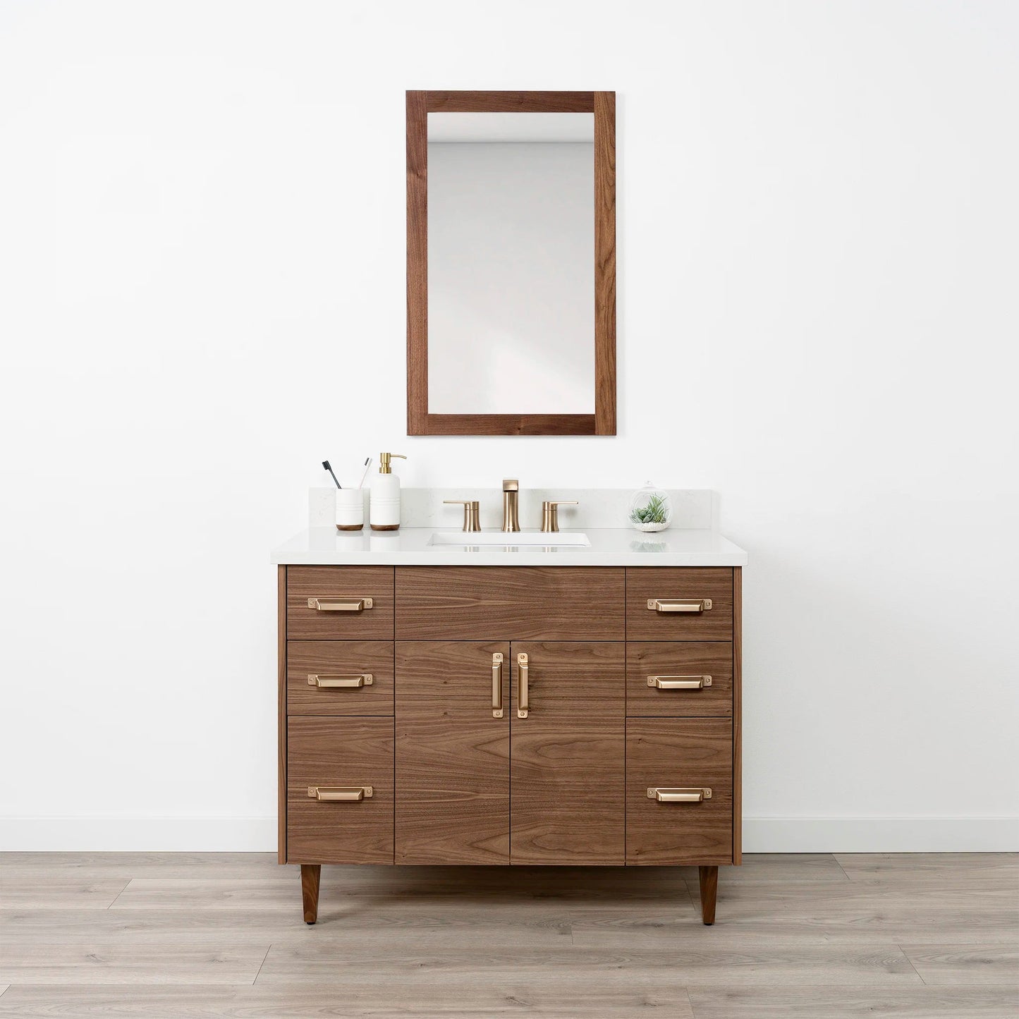 Austin Stainless 42" American Black Walnut Bathroom Vanity