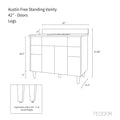 
                  
                    Austin Stainless SLIM 42" American Black Walnut Bathroom Vanity Teodor Bathroom Vanity Canada
                  
                