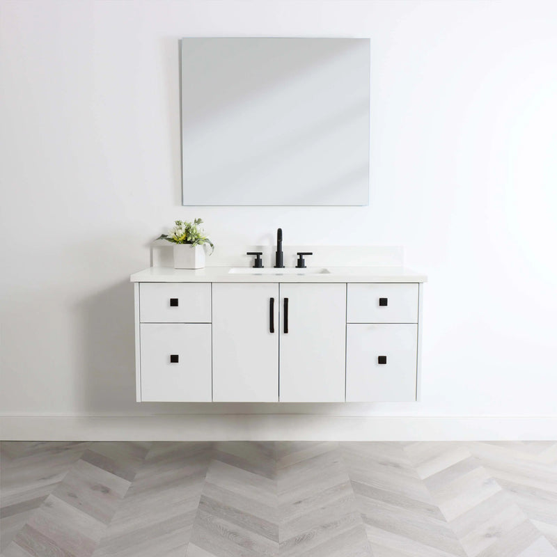 Austin 48", Teodor® Modern Wall Mount Gloss White Vanity Teodor Bathroom VanityCanada