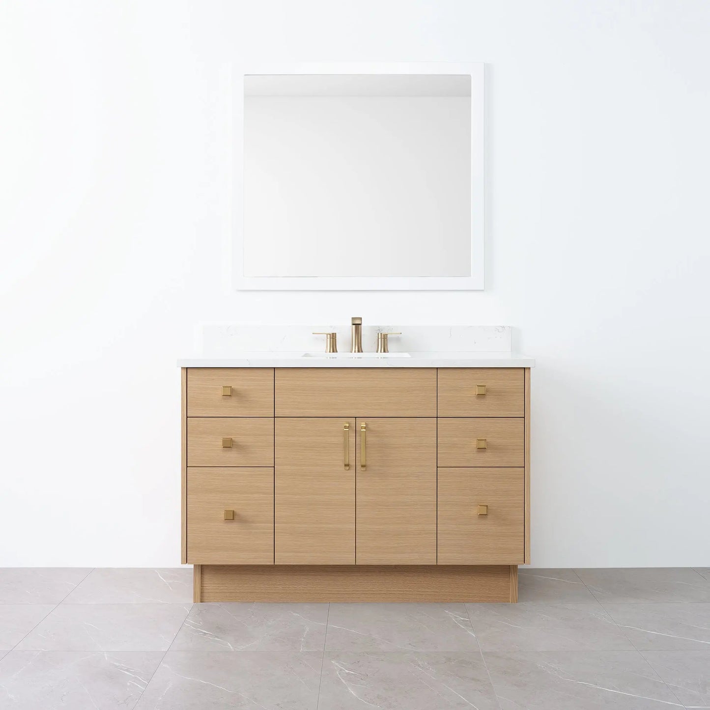 Austin 48" Natural White Oak Bathroom Vanity - Teodor Vanities