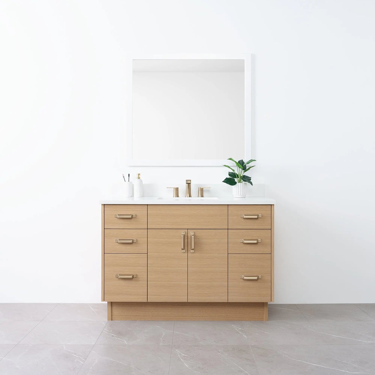 
                  
                    Austin 48" Natural White Oak Bathroom Vanity - Teodor Vanities
                  
                