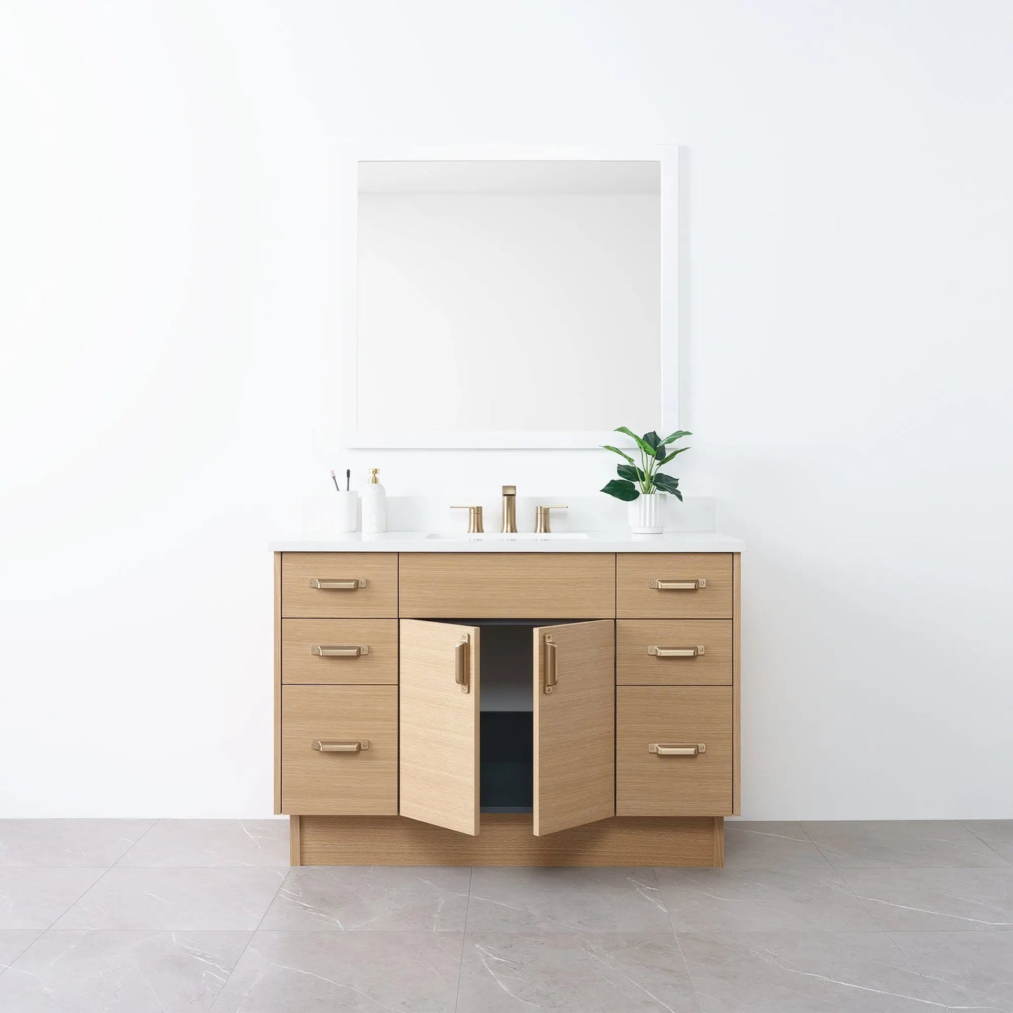 
                  
                    Austin 48" Natural White Oak Bathroom Vanity - Teodor Vanities
                  
                