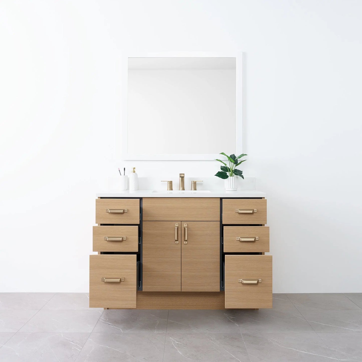 
                  
                    Austin 48" Natural White Oak Bathroom Vanity - Teodor Vanities
                  
                