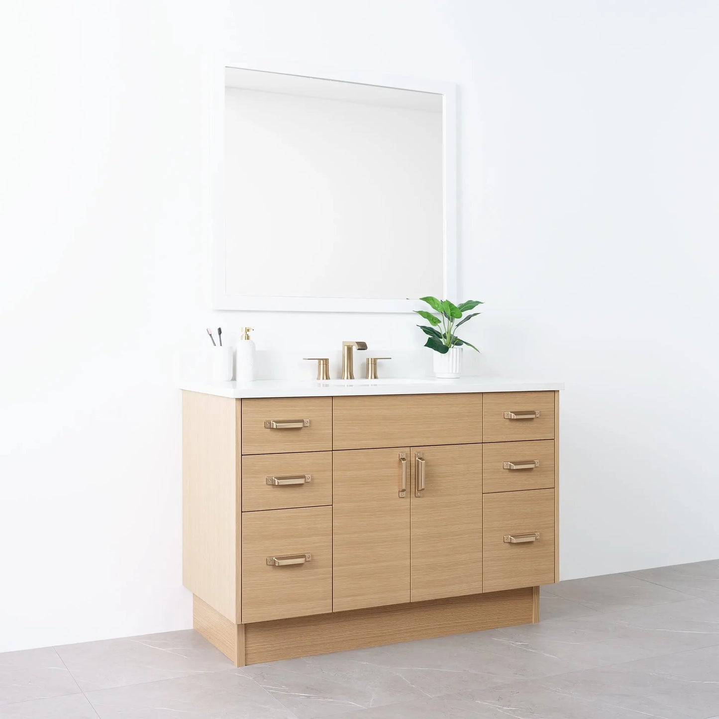 
                  
                    Austin 48" Natural White Oak Bathroom Vanity - Teodor Vanities
                  
                