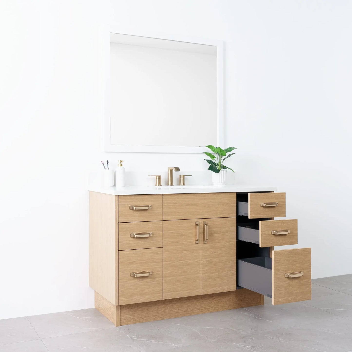 
                  
                    Austin 48" Natural White Oak Bathroom Vanity - Teodor Vanities
                  
                