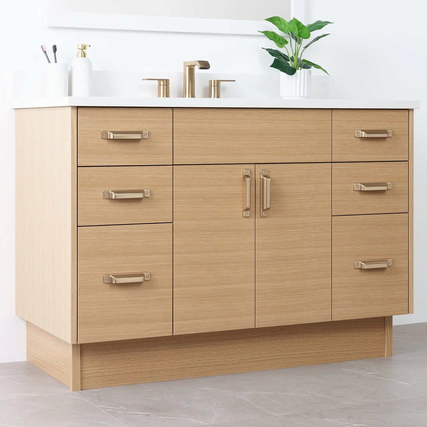 
                  
                    Austin 48" Natural White Oak Bathroom Vanity - Teodor Vanities
                  
                