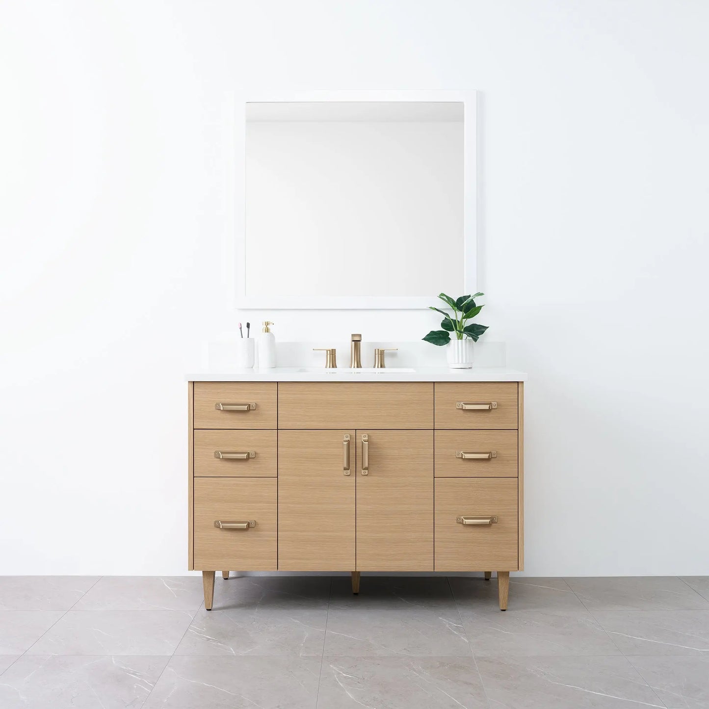 
                  
                    Austin 48" Natural White Oak Bathroom Vanity - Teodor Vanities
                  
                
