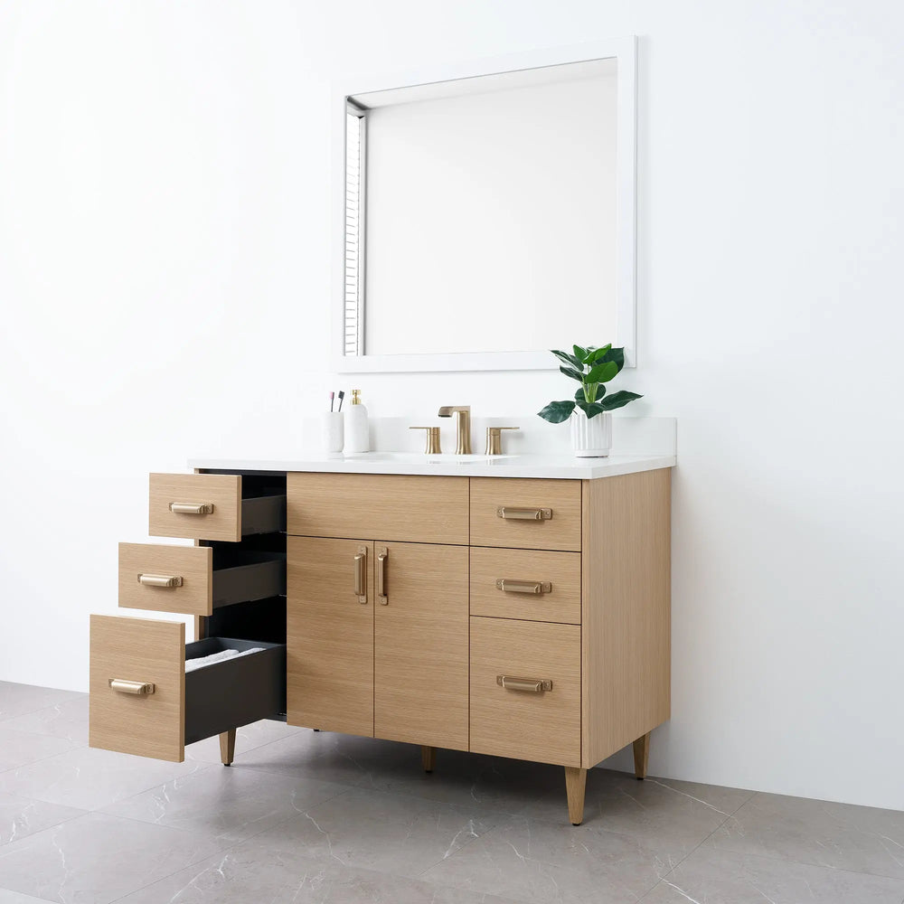 
                  
                    Austin 48" Natural White Oak Bathroom Vanity - Teodor Vanities
                  
                