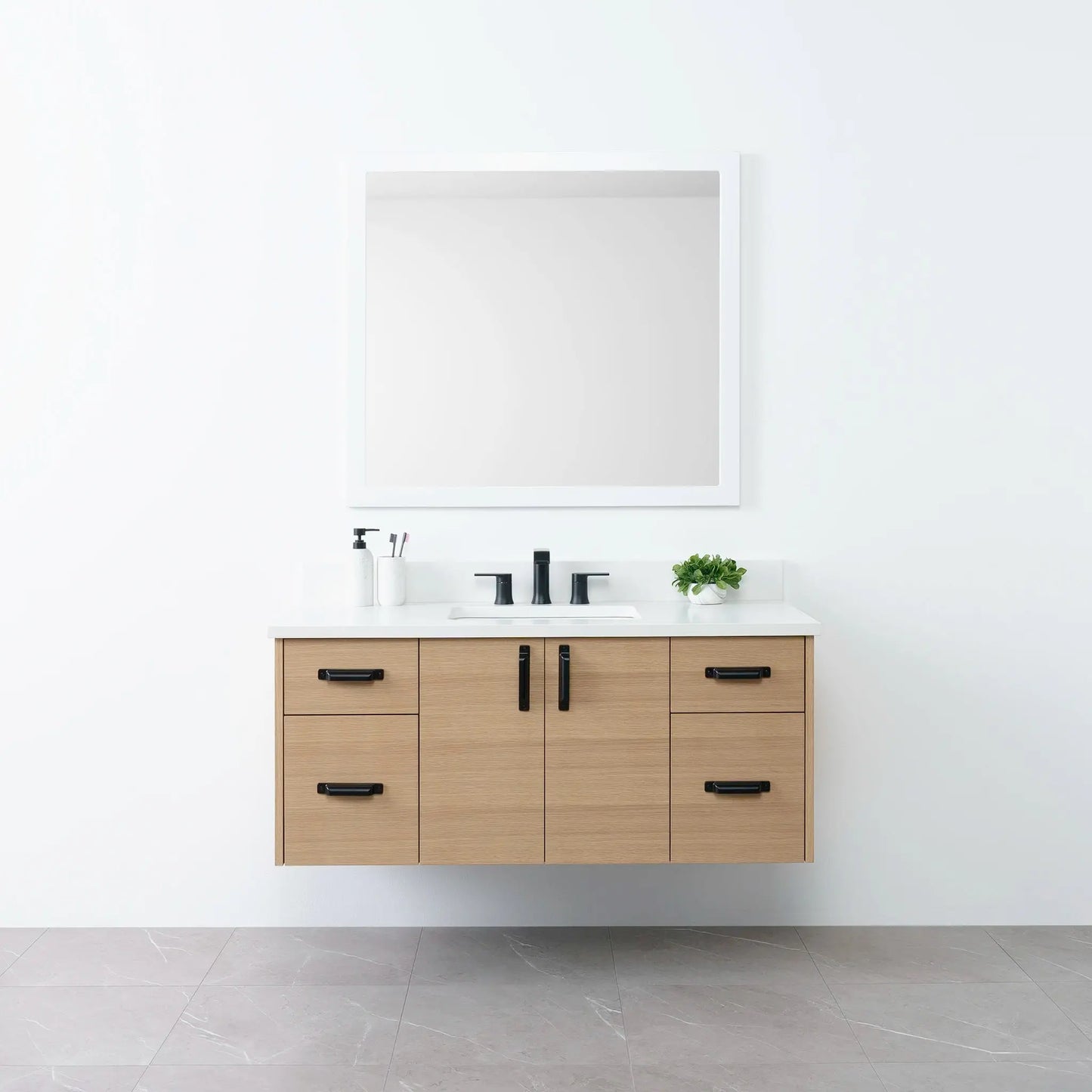 Austin 48", Teodor® Wall Mount Natural White Oak Vanity Teodor Bathroom VanityCanada