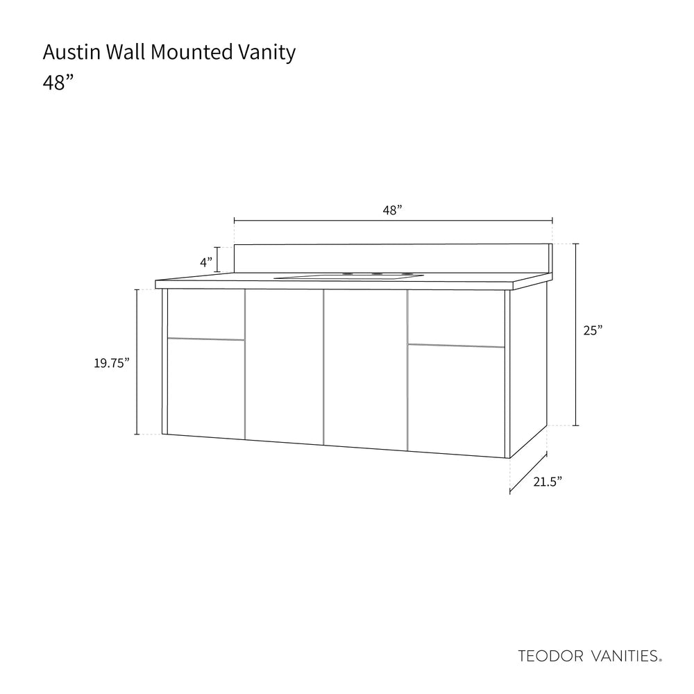 
                  
                    Austin 48", Teodor® Wall Mount Natural White Oak Vanity Teodor Bathroom VanityCanada
                  
                