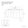 
                  
                    Austin 60", Teodor® Modern American Black Walnut Vanity, Double Sink Teodor
                  
                