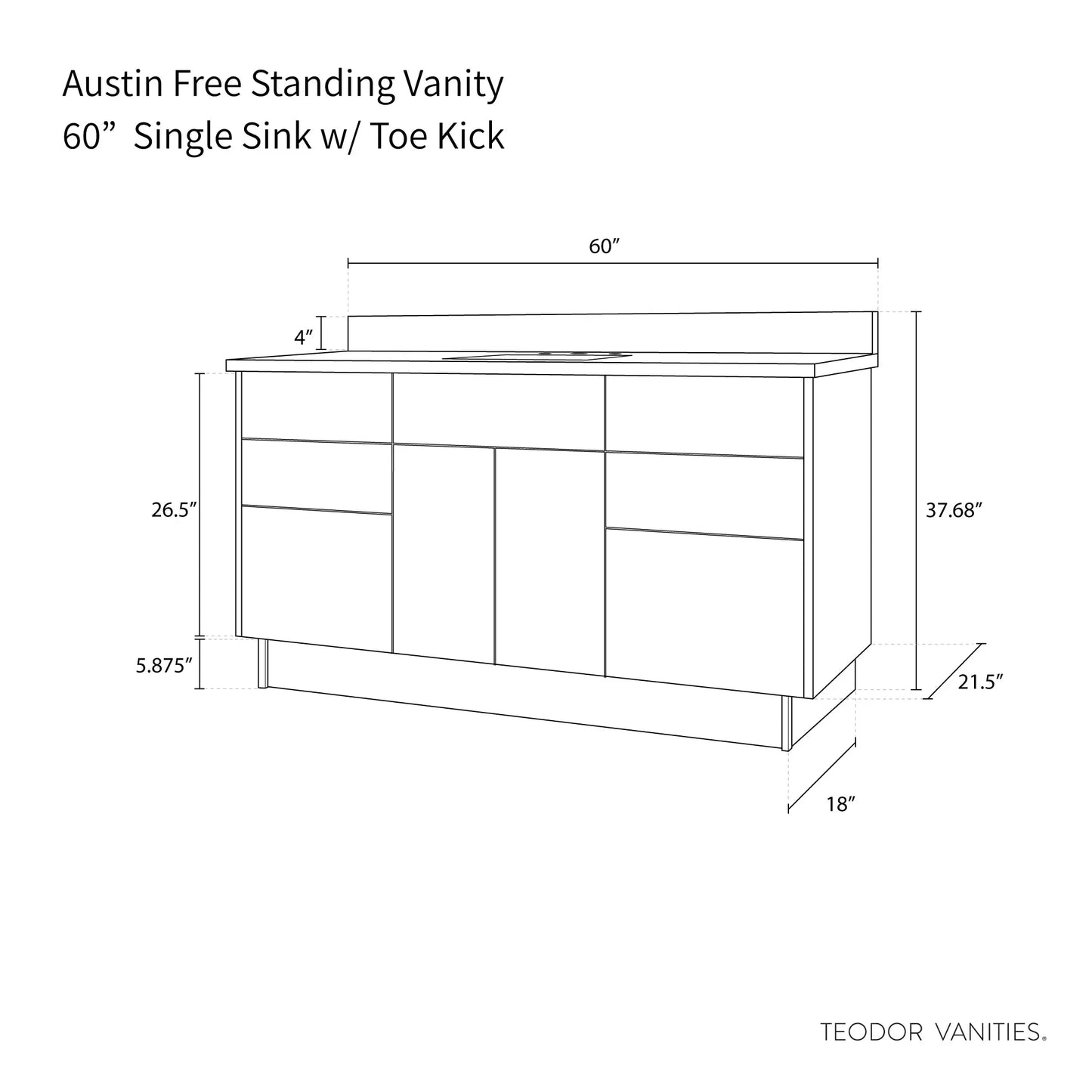 
                  
                    Austin 60", Teodor® Modern American Black Walnut Vanity Teodor
                  
                
