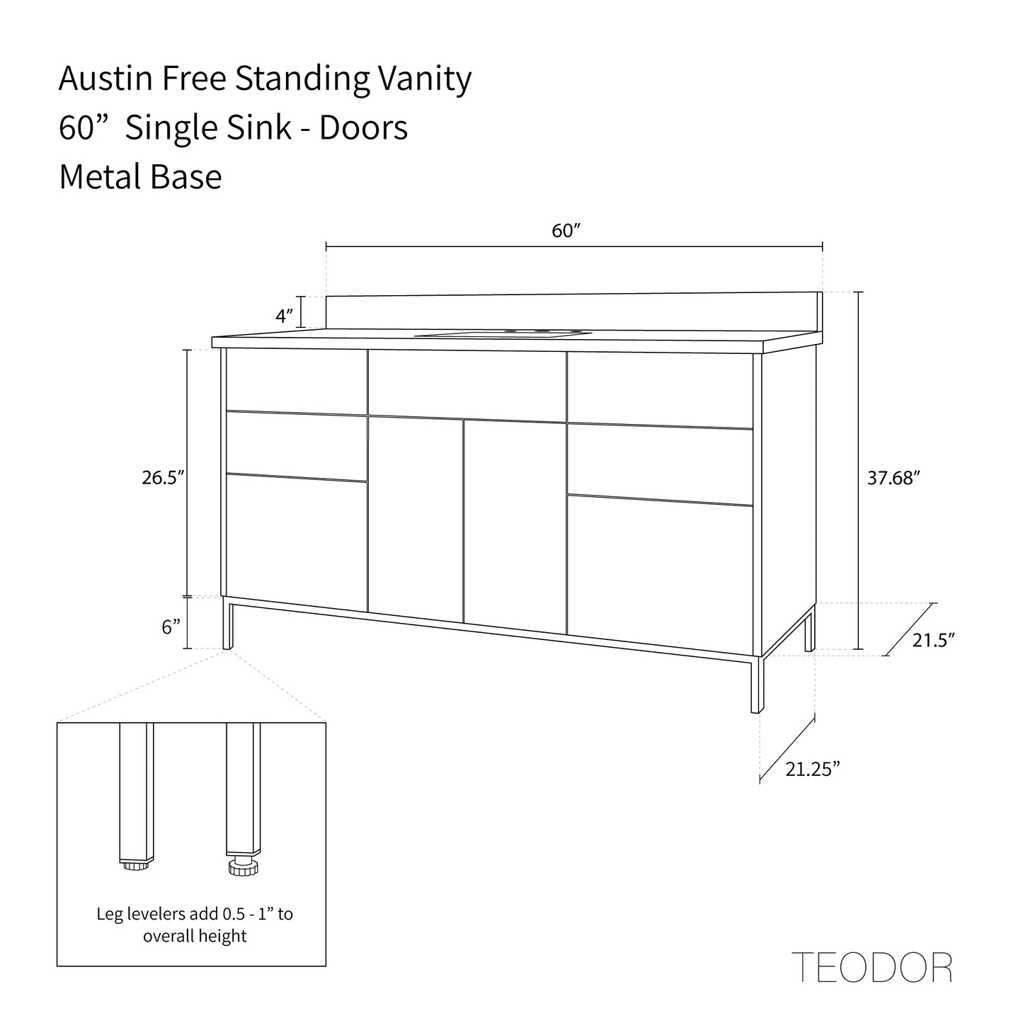 
                  
                    Austin 60" American Black Walnut Bathroom Vanity
                  
                