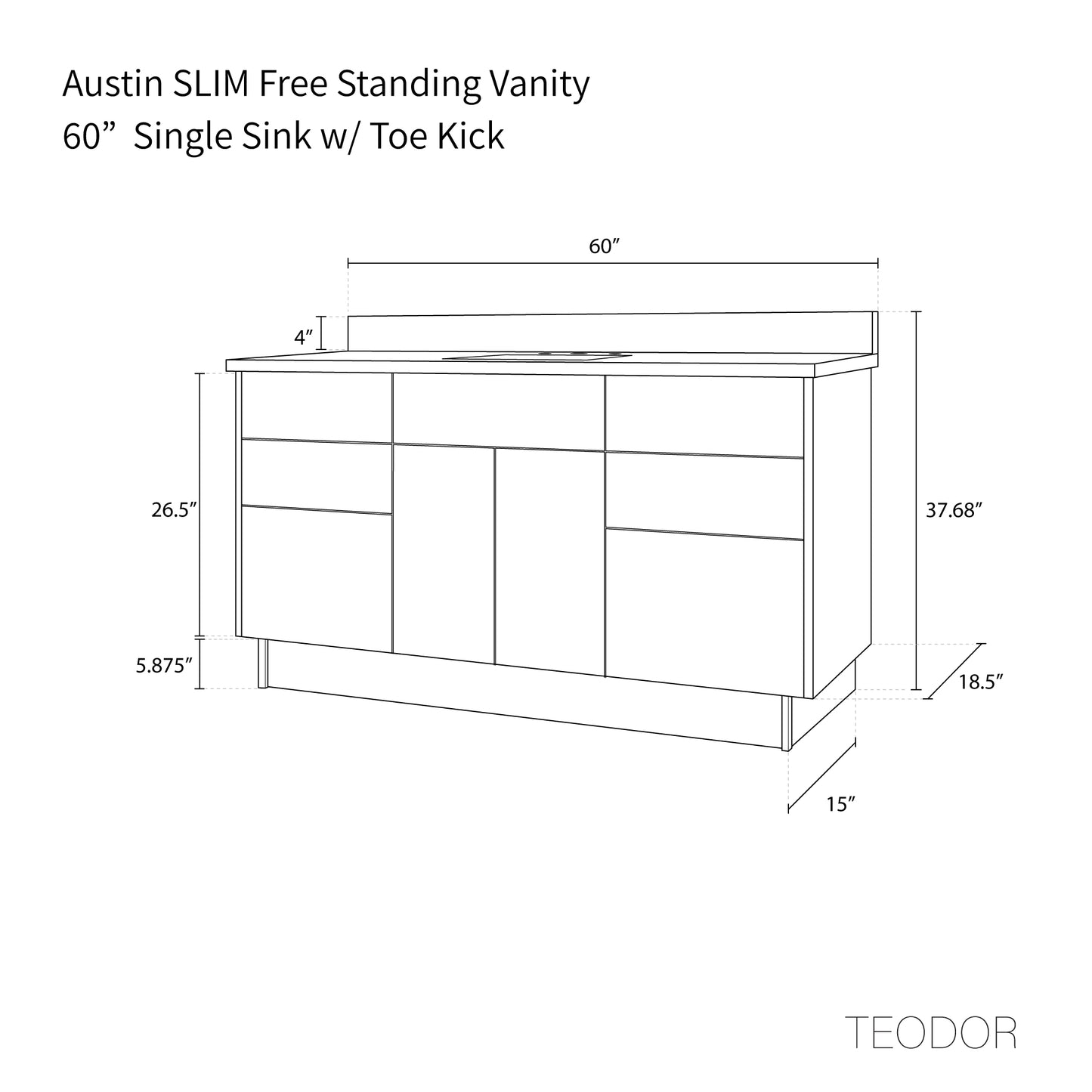 
                  
                    Austin SLIM 60" American Black Walnut Bathroom Vanity
                  
                