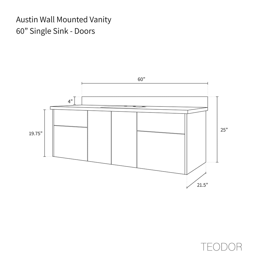 
                  
                    Austin 60", Teodor® Modern Wall Mount American Black Walnut Vanity Teodor
                  
                