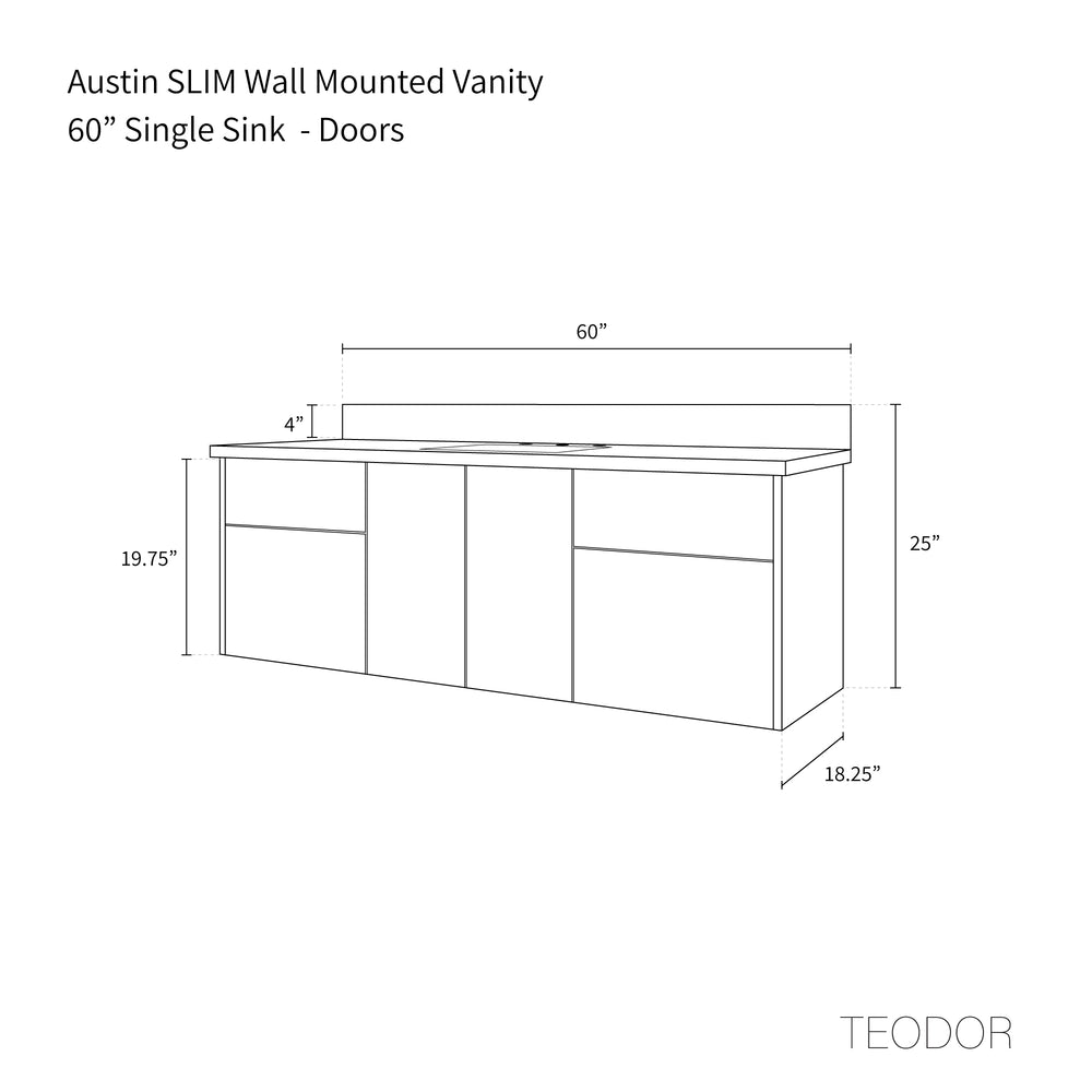 
                  
                    Austin SLIM, 60" Teodor® Modern Wall Mount American Black Walnut Vanity Teodor Bathroom VanityCanada
                  
                