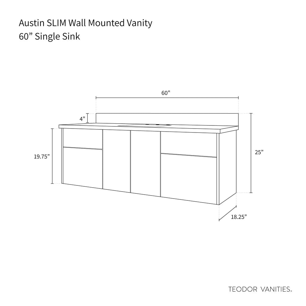 
                  
                    Austin SLIM, 60" Teodor® Modern Wall Mount American Black Walnut Vanity Teodor Bathroom VanityCanada
                  
                