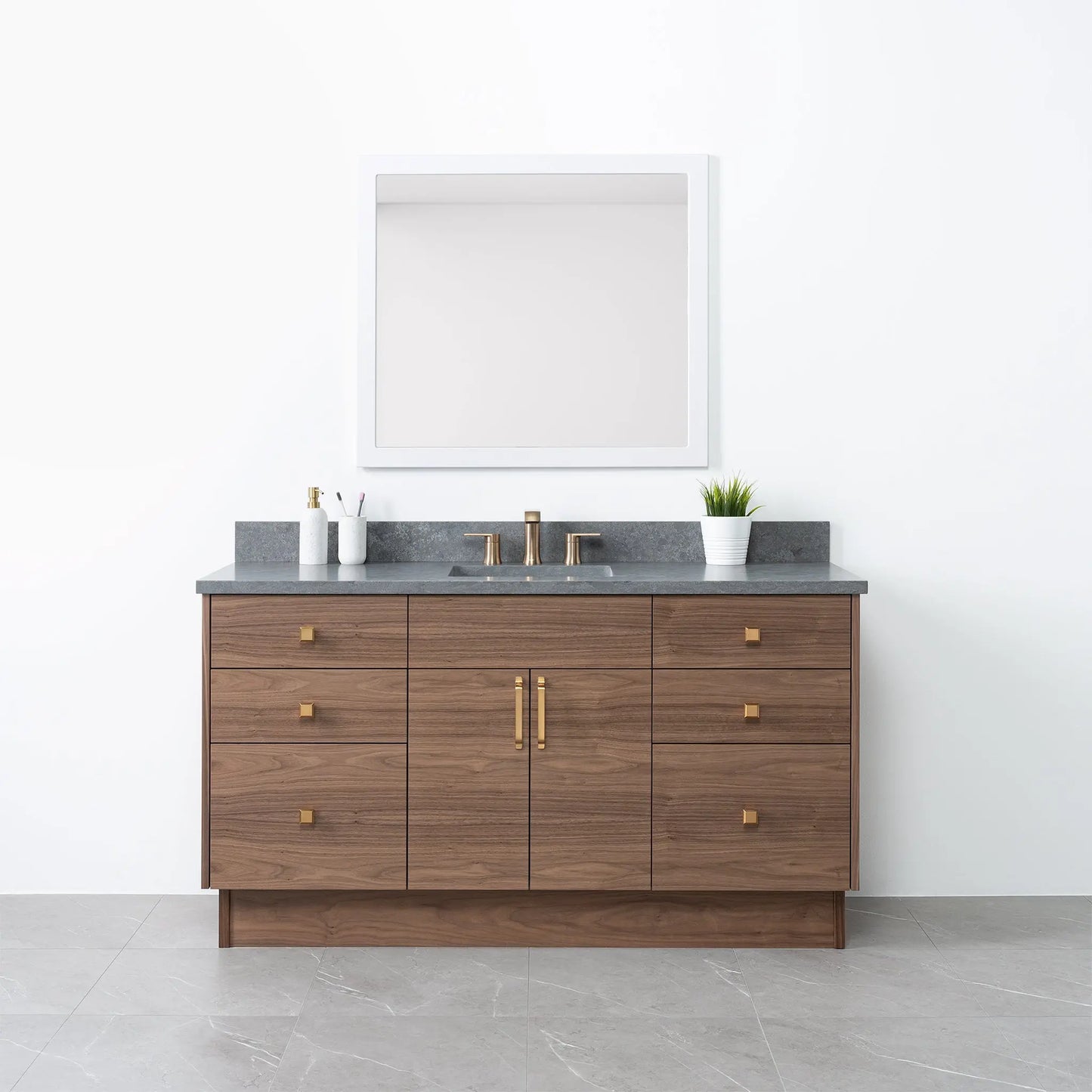 Austin 60", Teodor® Modern American Black Walnut Vanity Teodor