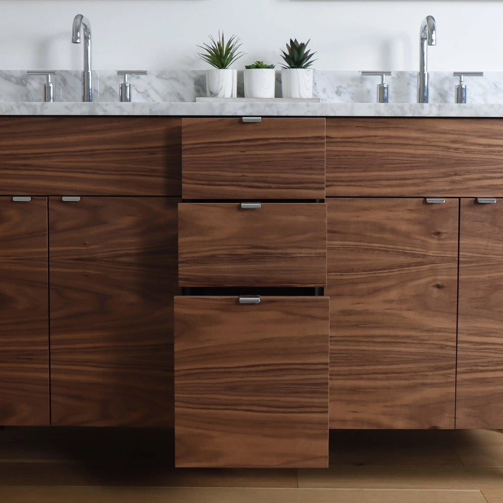 
                  
                    Austin 60" American Black Walnut Bathroom Vanity, Double Sink
                  
                