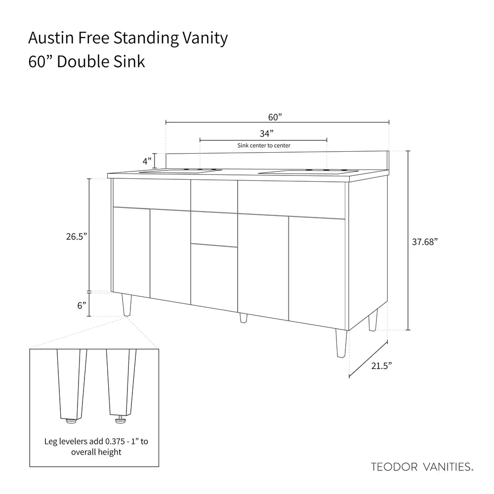 
                  
                    Austin 60", Teodor® Modern American Black Walnut Vanity, Double Sink Teodor
                  
                