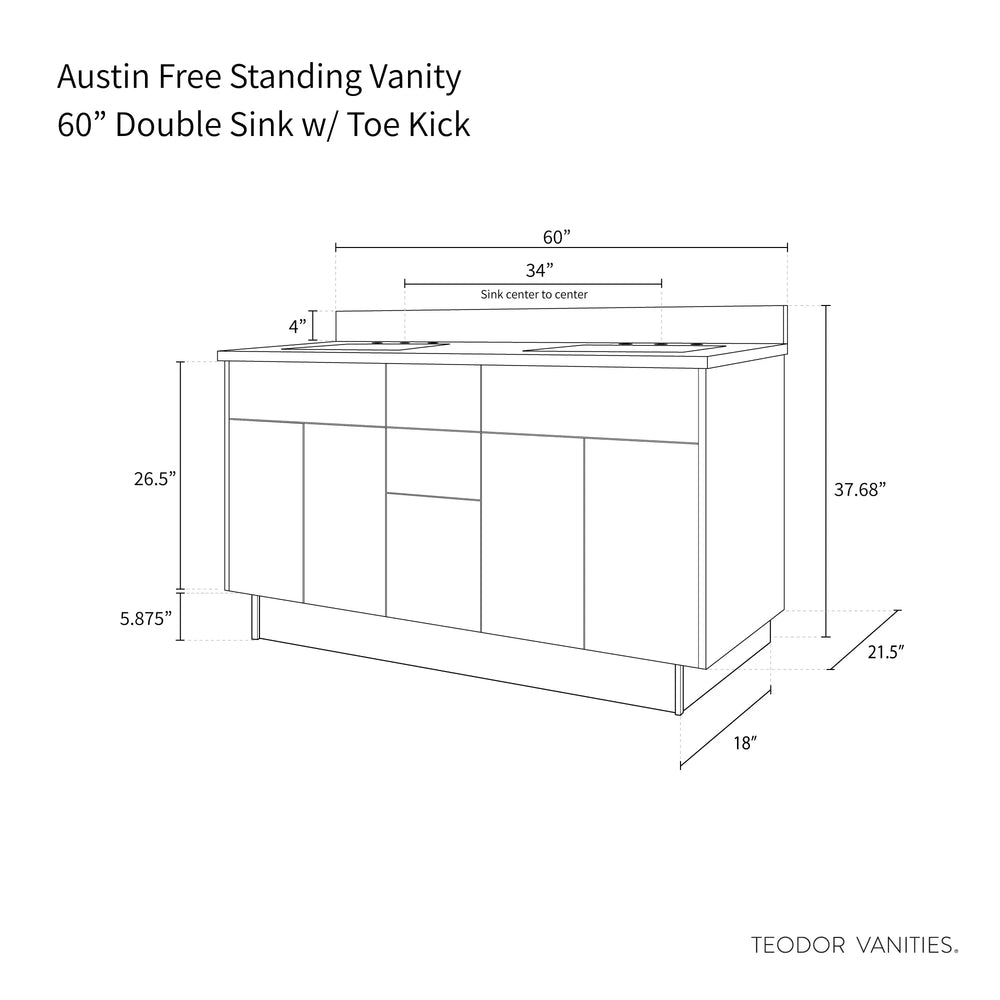 
                  
                    Austin 60", Teodor® Modern American Black Walnut Vanity, Double Sink Teodor
                  
                