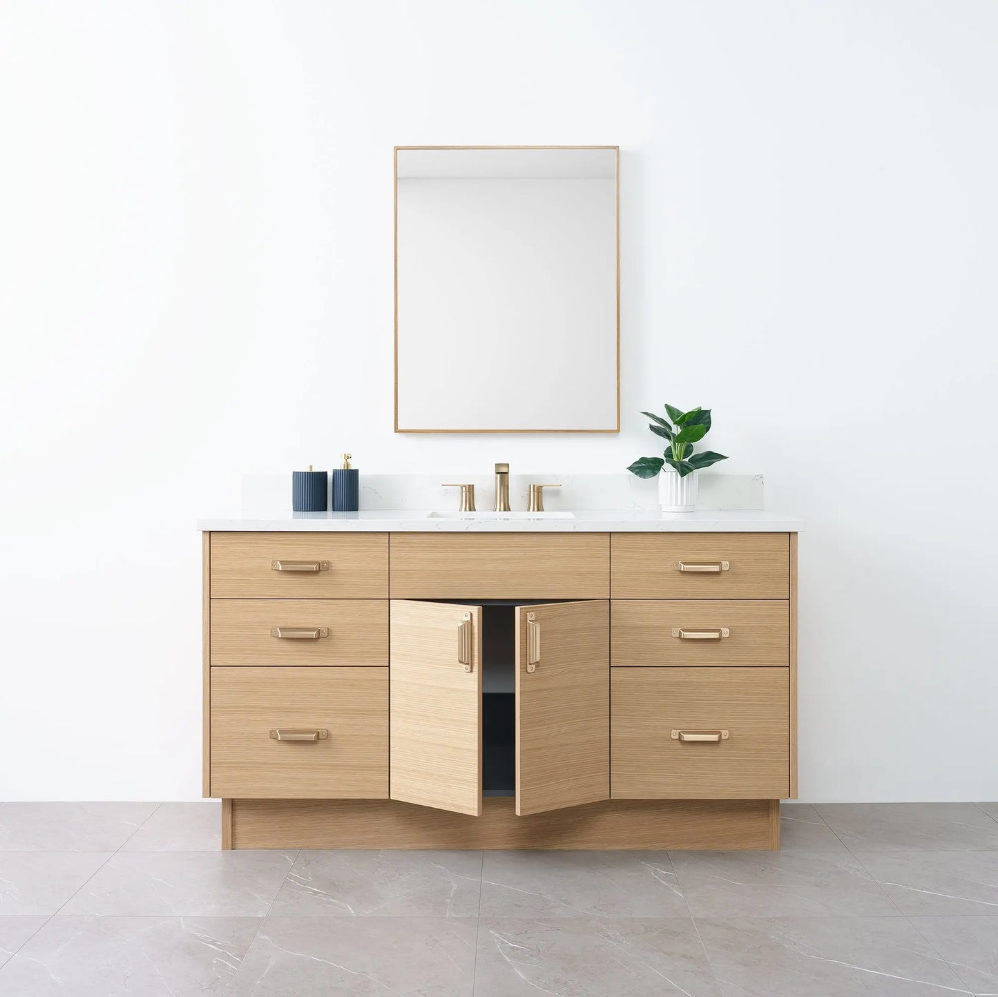 
                  
                    Austin 60" Natural White Oak Bathroom Vanity - Teodor Vanities
                  
                