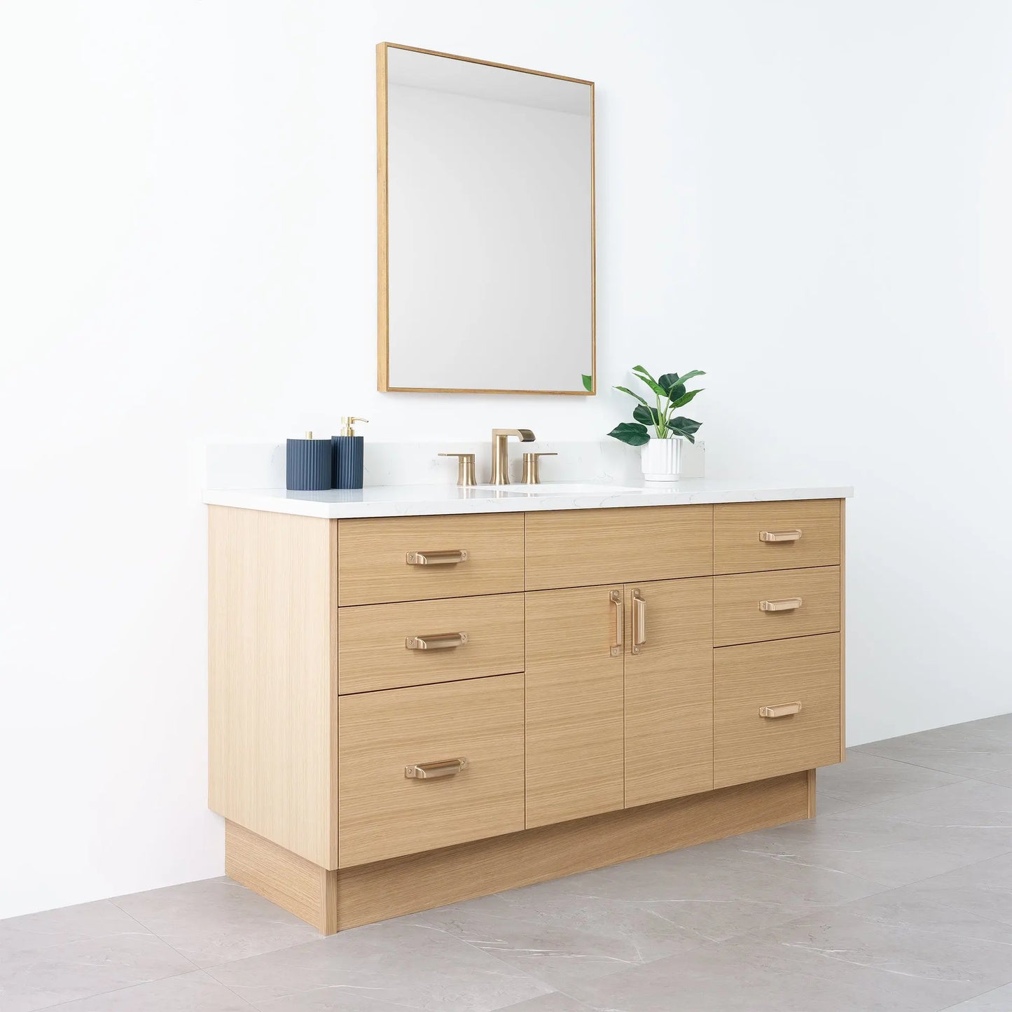 
                  
                    Austin 60" Natural White Oak Bathroom Vanity - Teodor Vanities
                  
                
