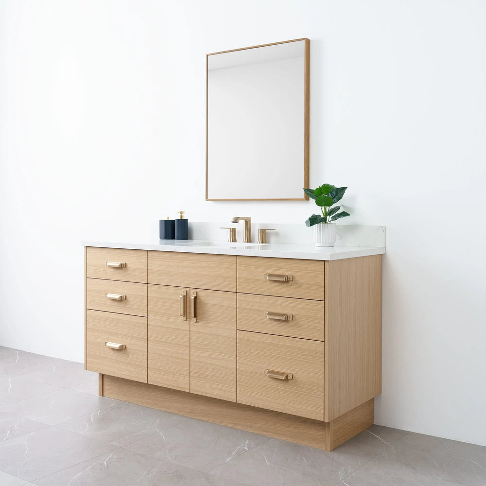 
                  
                    Austin 60" Natural White Oak Bathroom Vanity - Teodor Vanities
                  
                