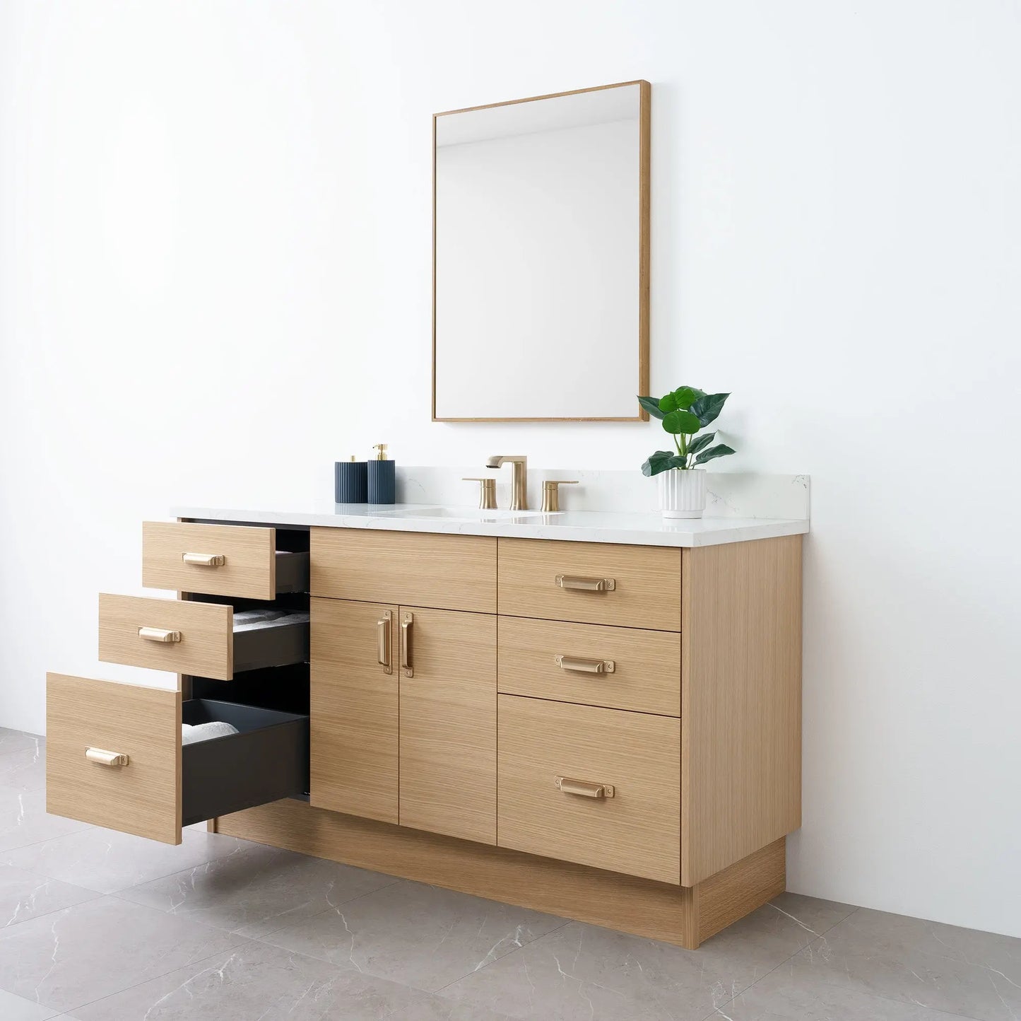 
                  
                    Austin 60" Natural White Oak Bathroom Vanity - Teodor Vanities
                  
                