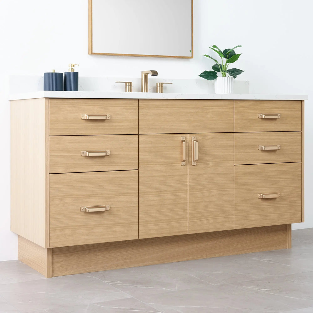 
                  
                    Austin 60" Natural White Oak Bathroom Vanity - Teodor Vanities
                  
                