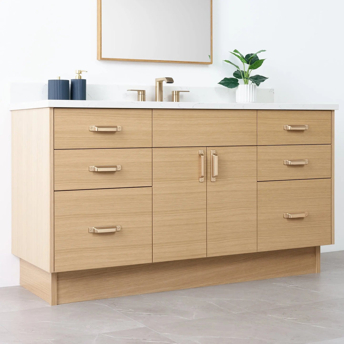 
                  
                    Austin 60" Natural White Oak Bathroom Vanity - Teodor Vanities
                  
                