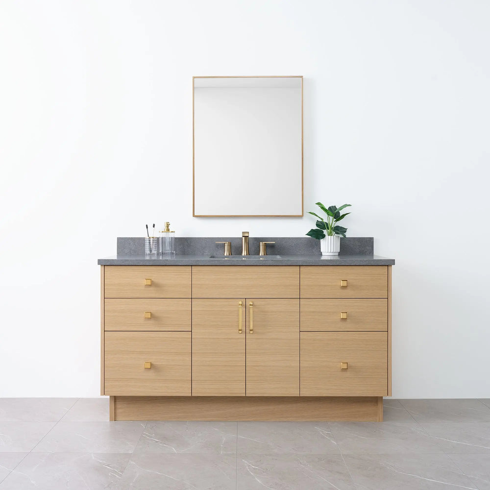 
                  
                    Austin 60" Natural White Oak Bathroom Vanity - Teodor Vanities
                  
                