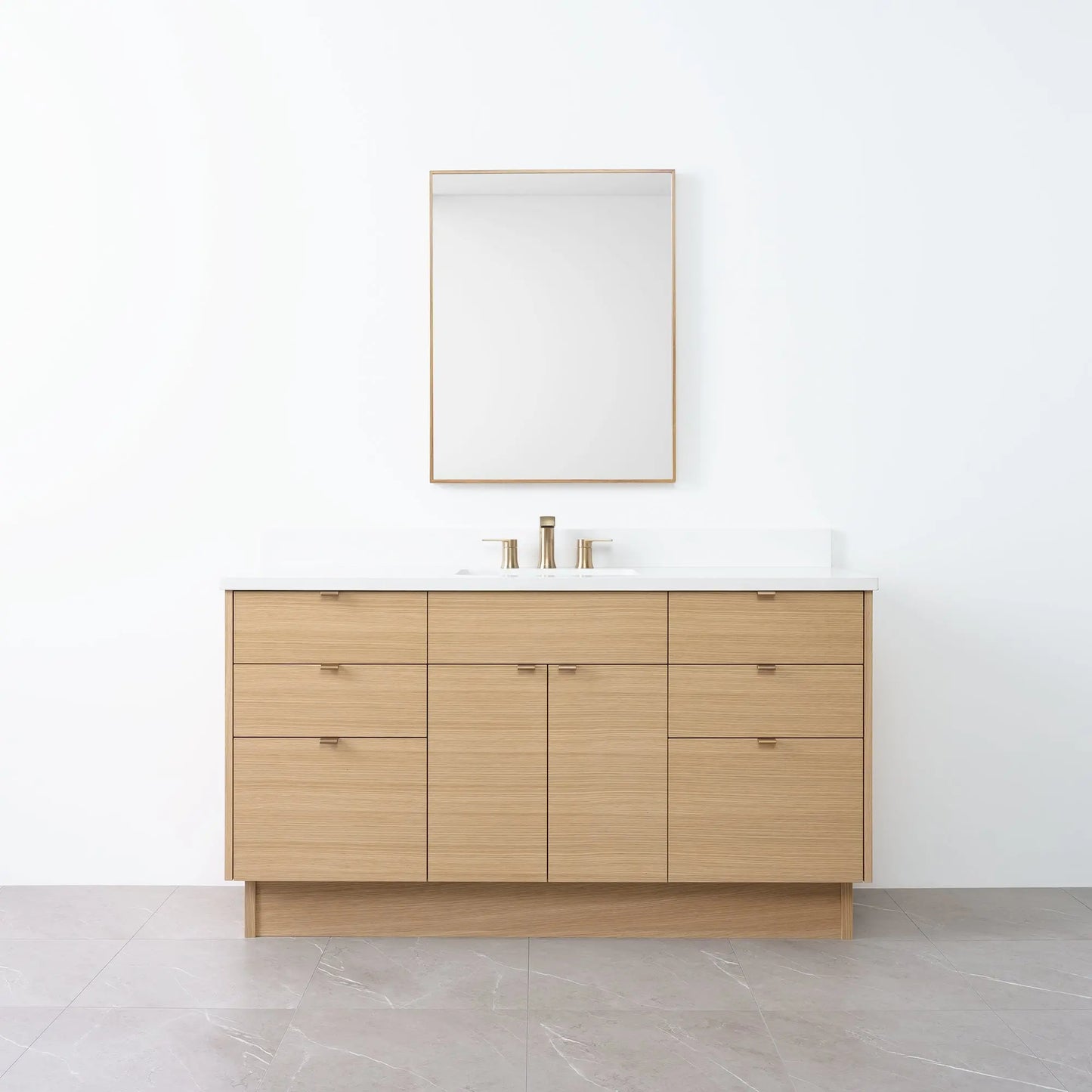 
                  
                    Austin 60" Natural White Oak Bathroom Vanity - Teodor Vanities
                  
                