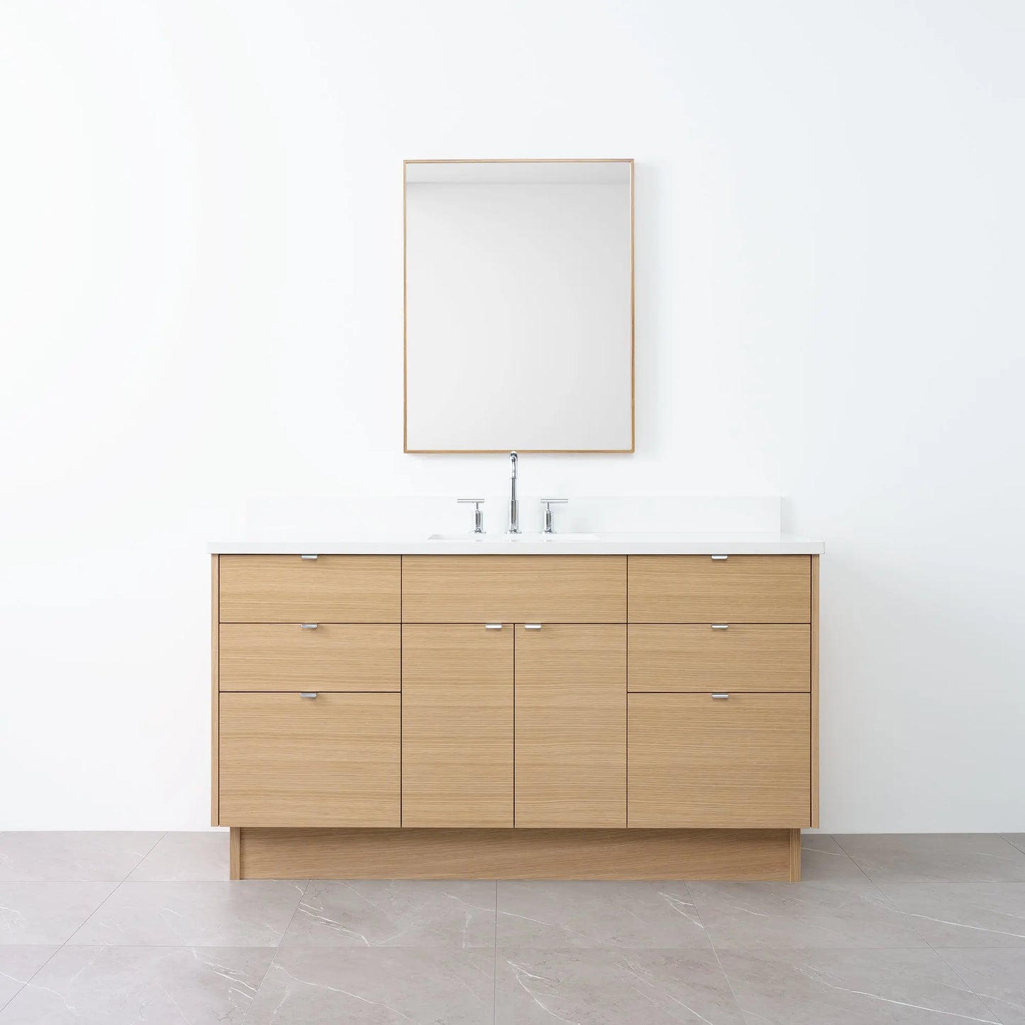 
                  
                    Austin 60" Natural White Oak Bathroom Vanity - Teodor Vanities
                  
                
