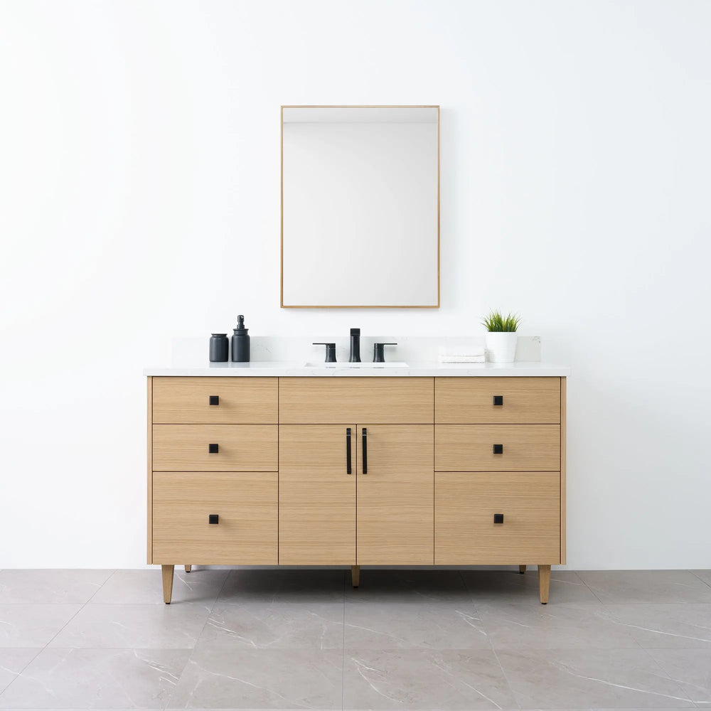 
                  
                    Austin 60" Natural White Oak Bathroom Vanity - Teodor Vanities
                  
                