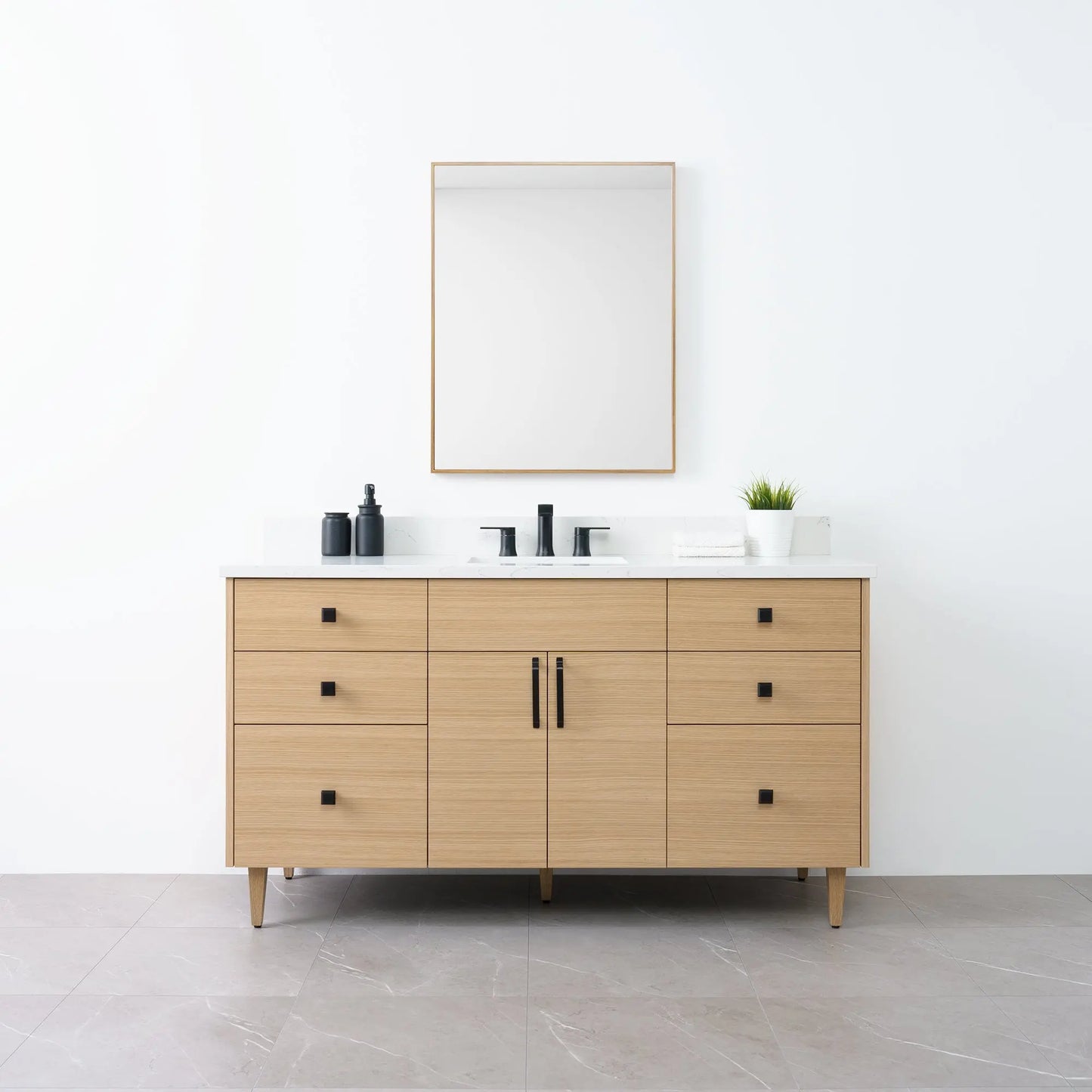 
                  
                    Austin 60" Natural White Oak Bathroom Vanity - Teodor Vanities
                  
                