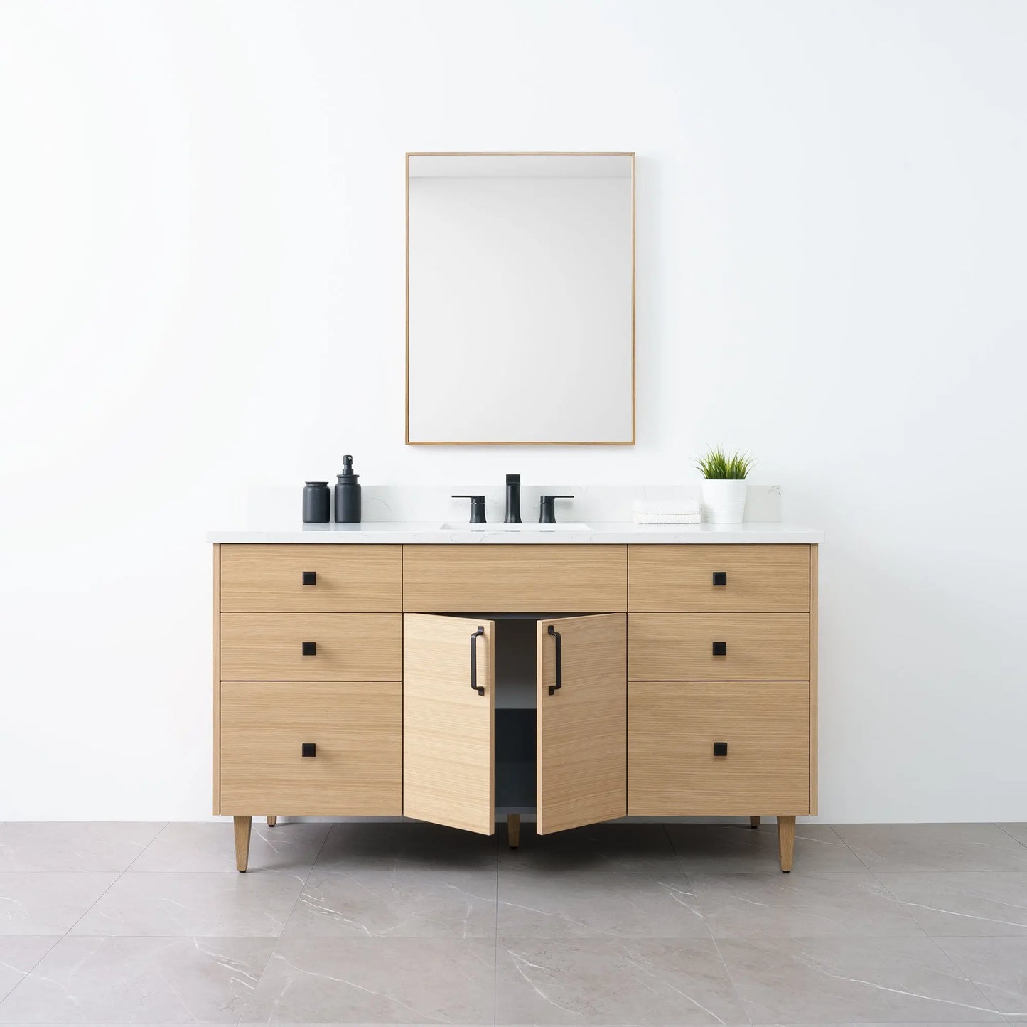 
                  
                    Austin 60" Natural White Oak Bathroom Vanity - Teodor Vanities
                  
                