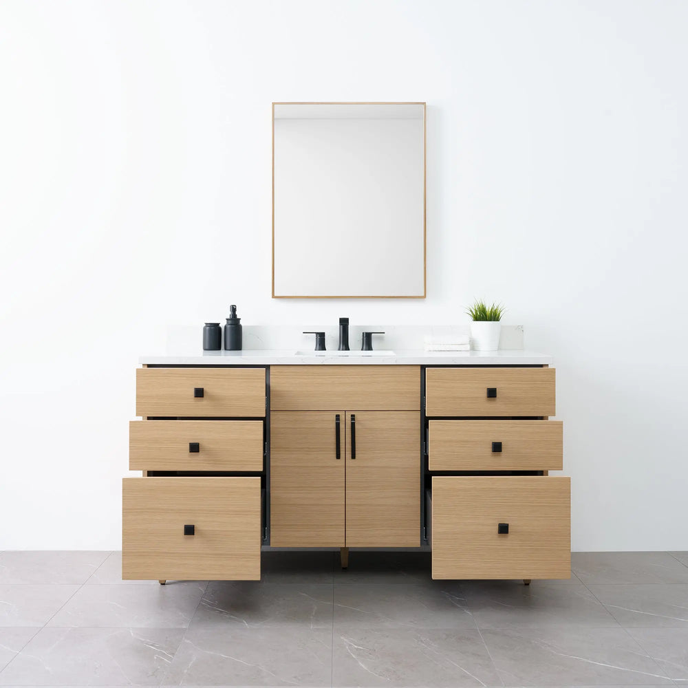 
                  
                    Austin 60" Natural White Oak Bathroom Vanity - Teodor Vanities
                  
                
