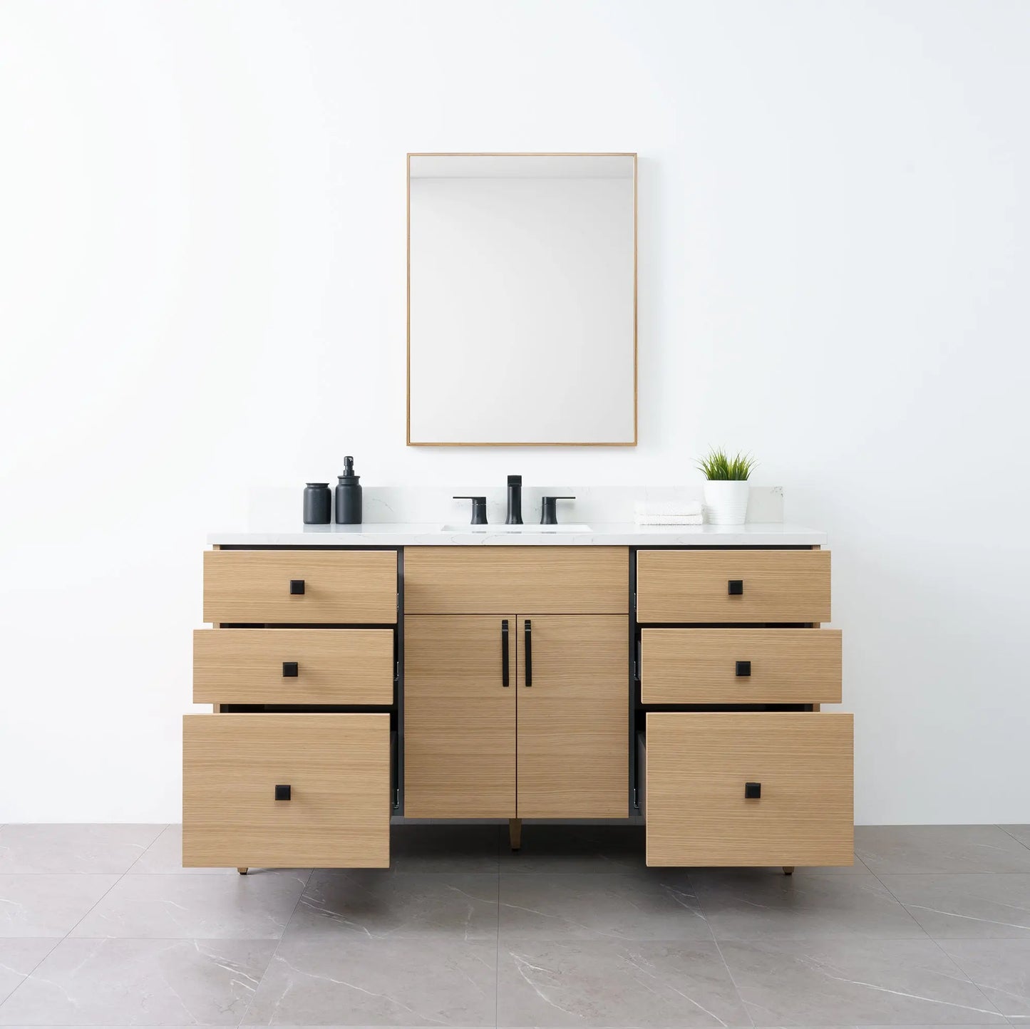 
                  
                    Austin 60" Natural White Oak Bathroom Vanity - Teodor Vanities
                  
                