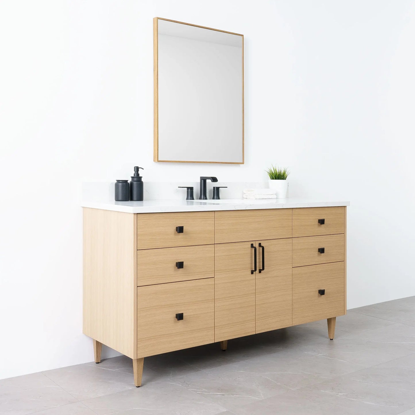 
                  
                    Austin 60" Natural White Oak Bathroom Vanity - Teodor Vanities
                  
                