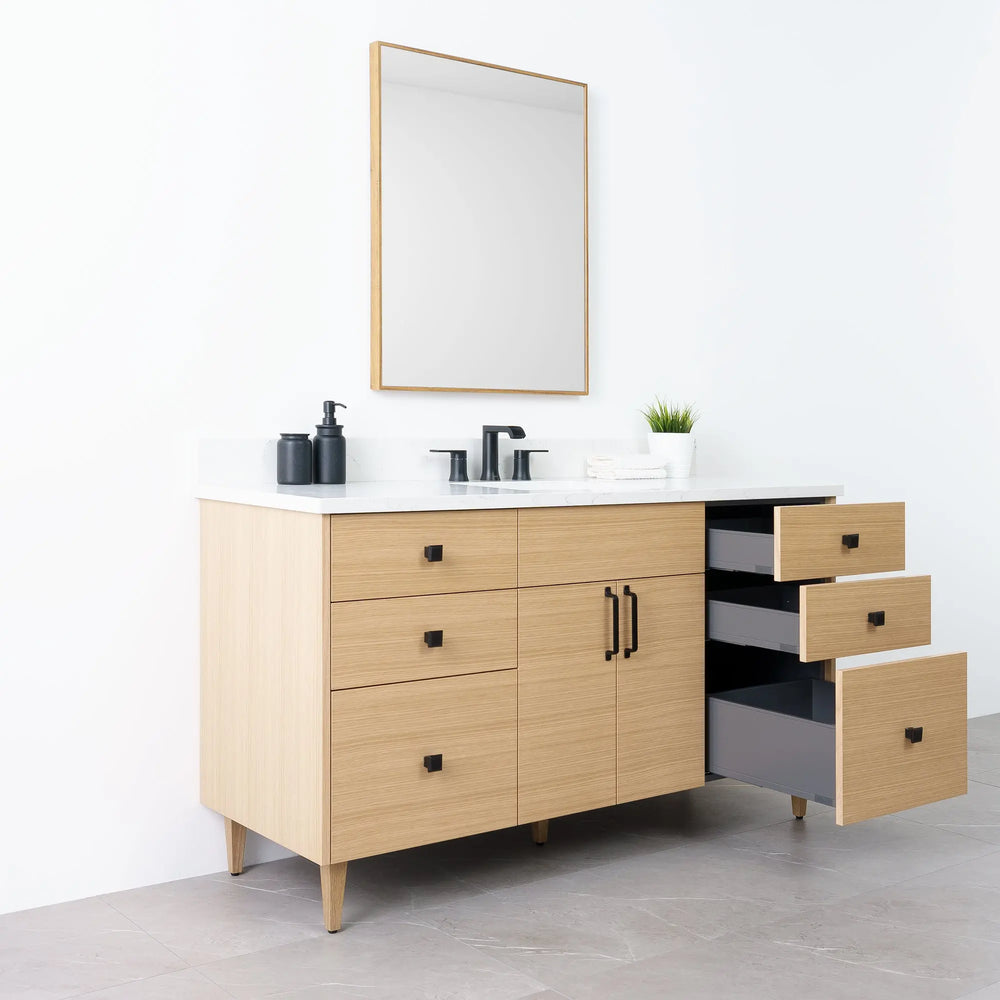 
                  
                    Austin 60" Natural White Oak Bathroom Vanity - Teodor Vanities
                  
                