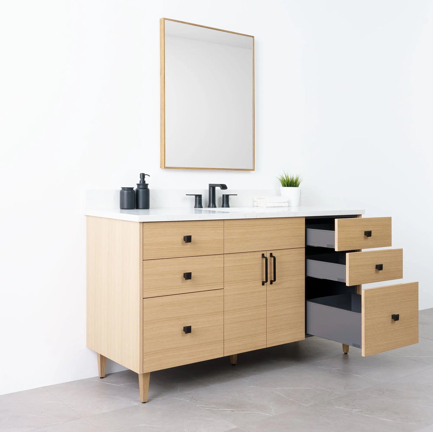 
                  
                    Austin 60" Natural White Oak Bathroom Vanity - Teodor Vanities
                  
                