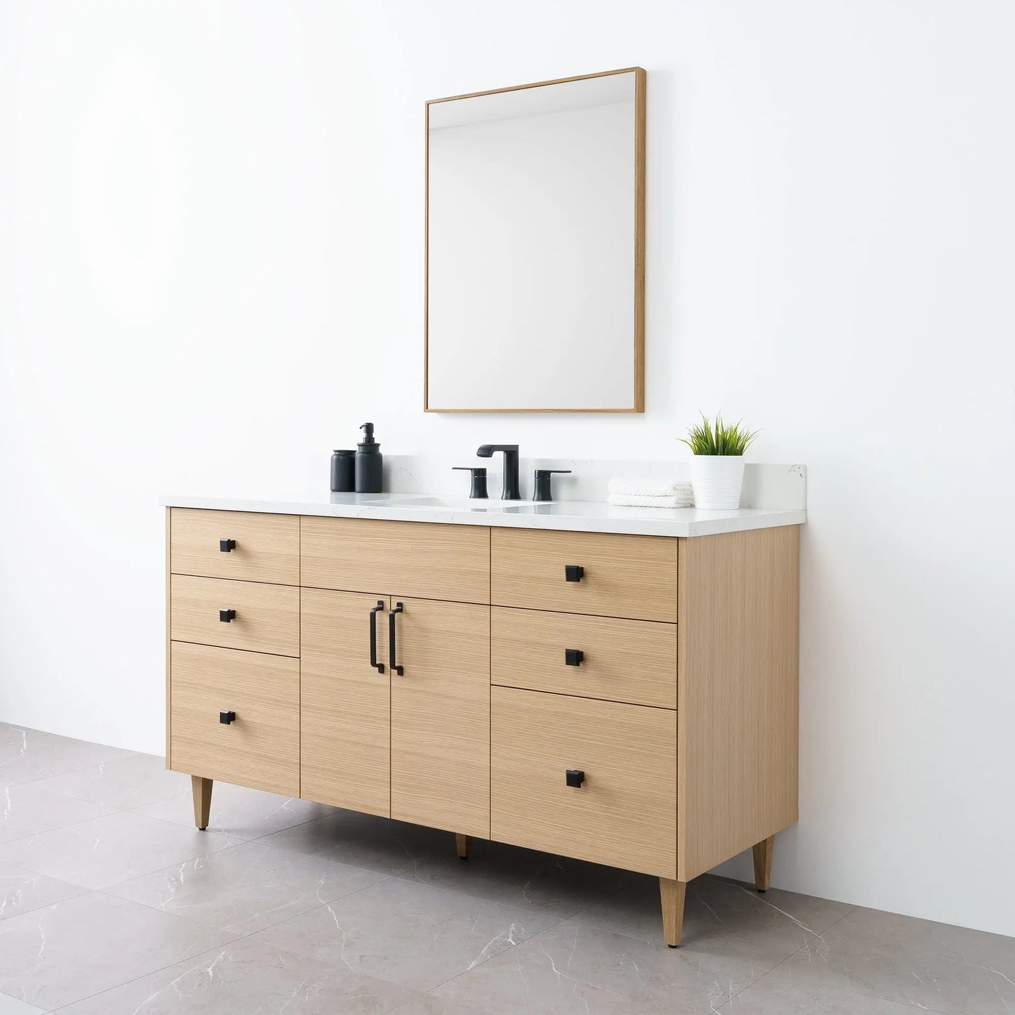 
                  
                    Austin 60" Natural White Oak Bathroom Vanity - Teodor Vanities
                  
                