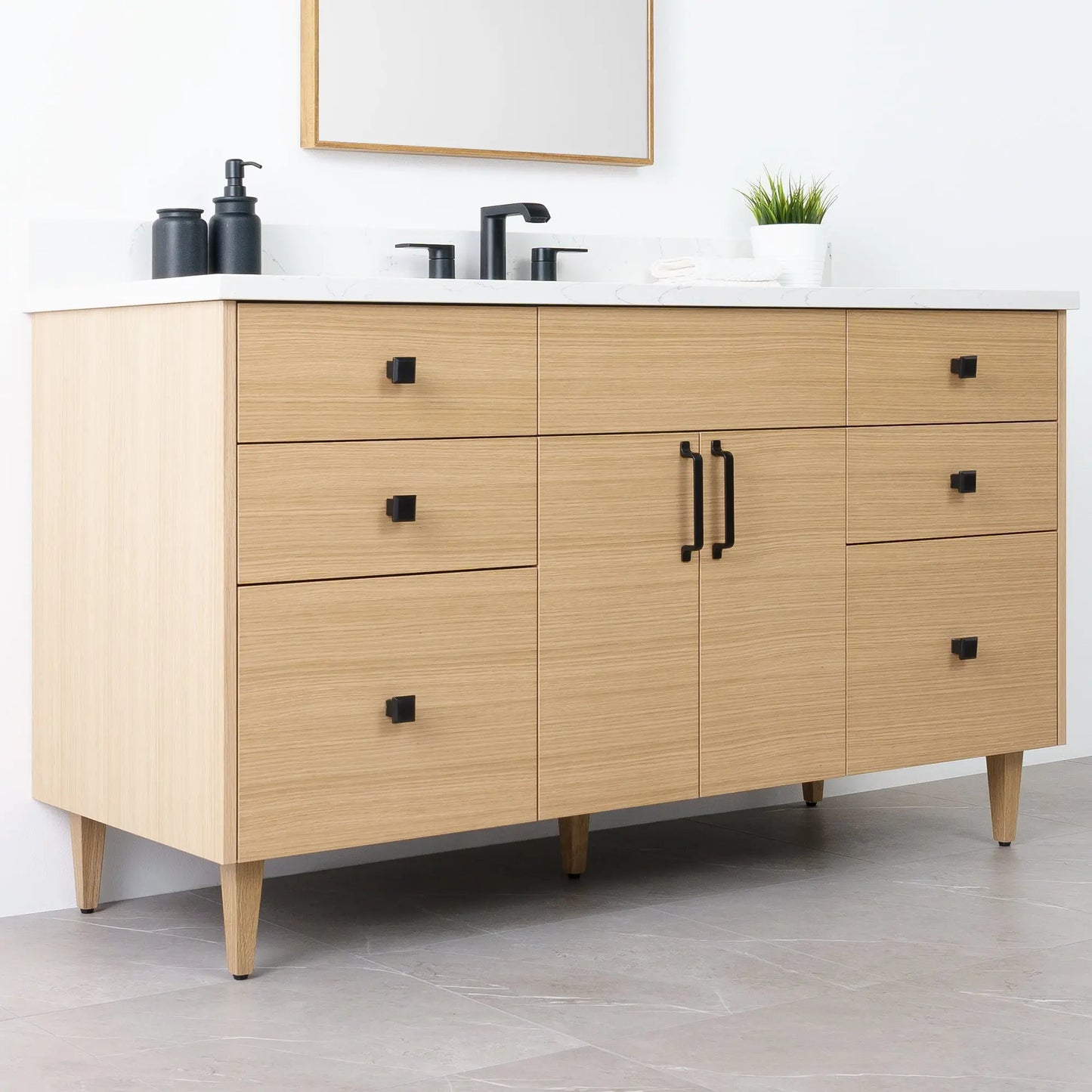 
                  
                    Austin 60" Natural White Oak Bathroom Vanity - Teodor Vanities
                  
                