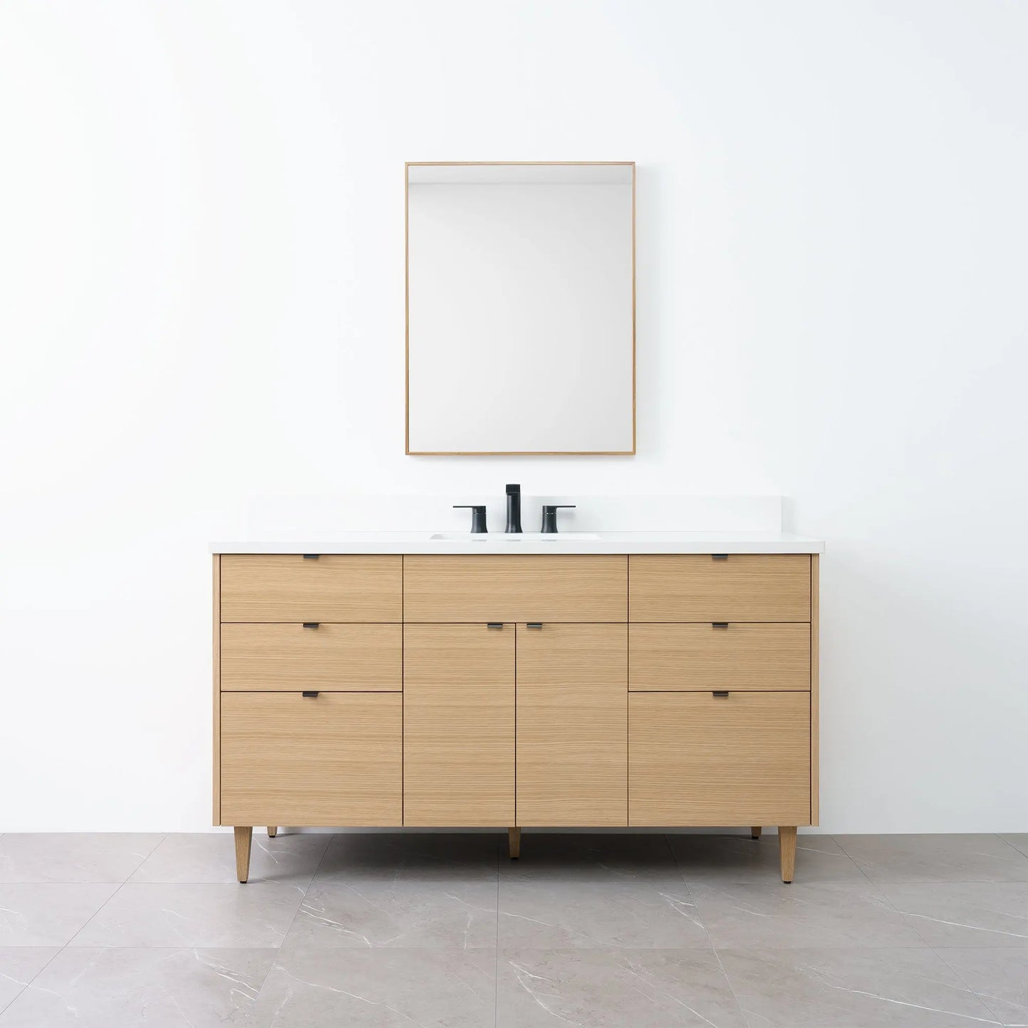 
                  
                    Austin 60" Natural White Oak Bathroom Vanity - Teodor Vanities
                  
                