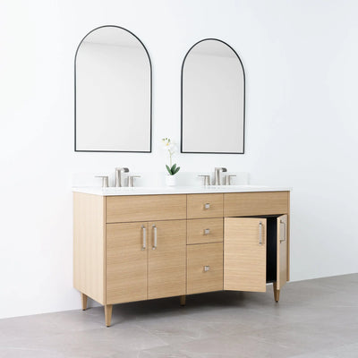 Austin 60", Teodor® Natural White Oak Vanity, Double Sink Teodor Bathroom VanityCanada