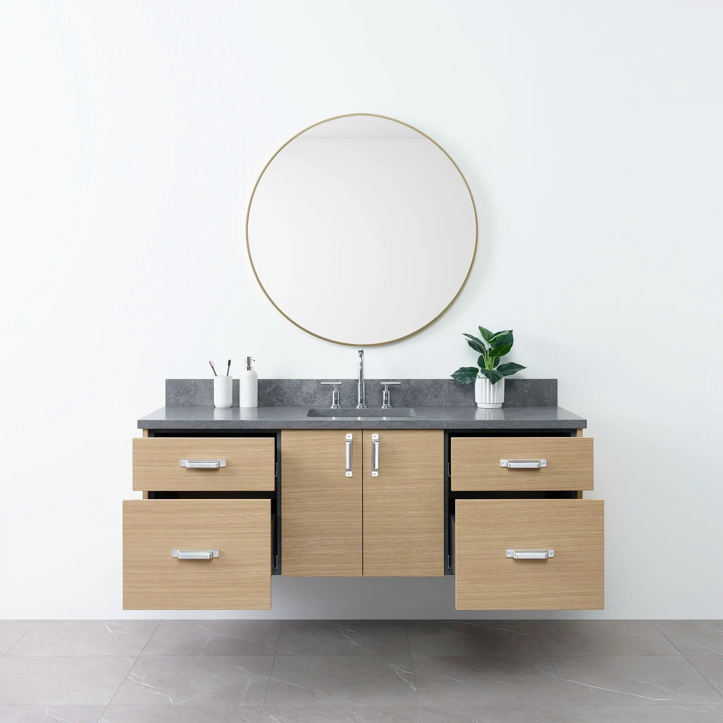 
                  
                    Austin 60", Teodor® Wall Mount Natural White Oak Vanity Teodor Bathroom VanityCanada
                  
                