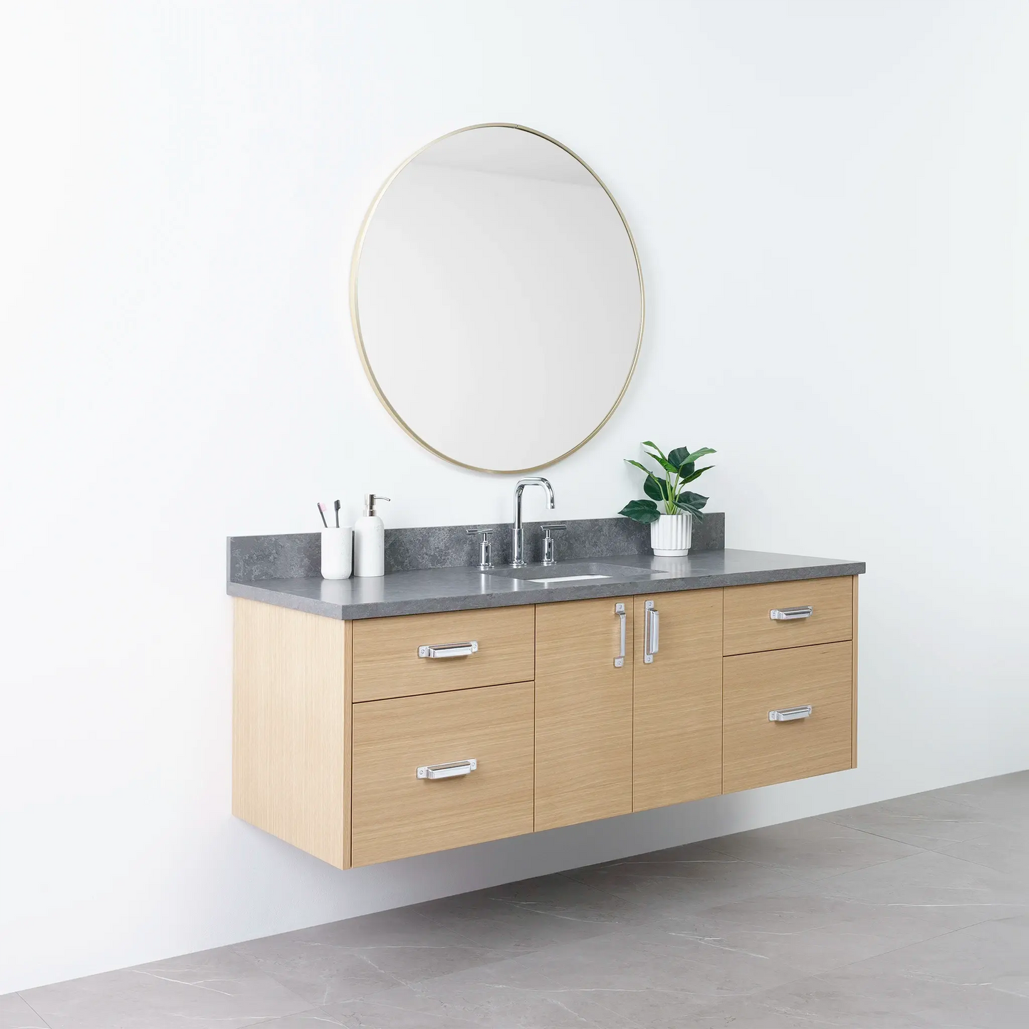 
                  
                    Austin 60", Teodor® Wall Mount Natural White Oak Vanity Teodor Bathroom VanityCanada
                  
                