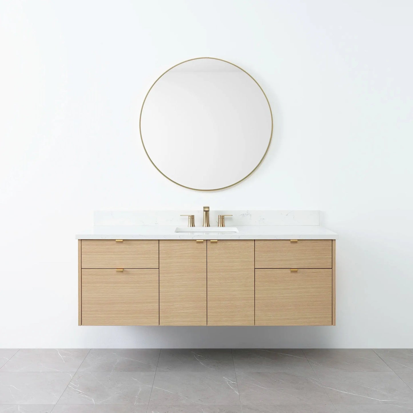 
                  
                    Austin 60", Teodor® Wall Mount Natural White Oak Vanity Teodor Bathroom VanityCanada
                  
                