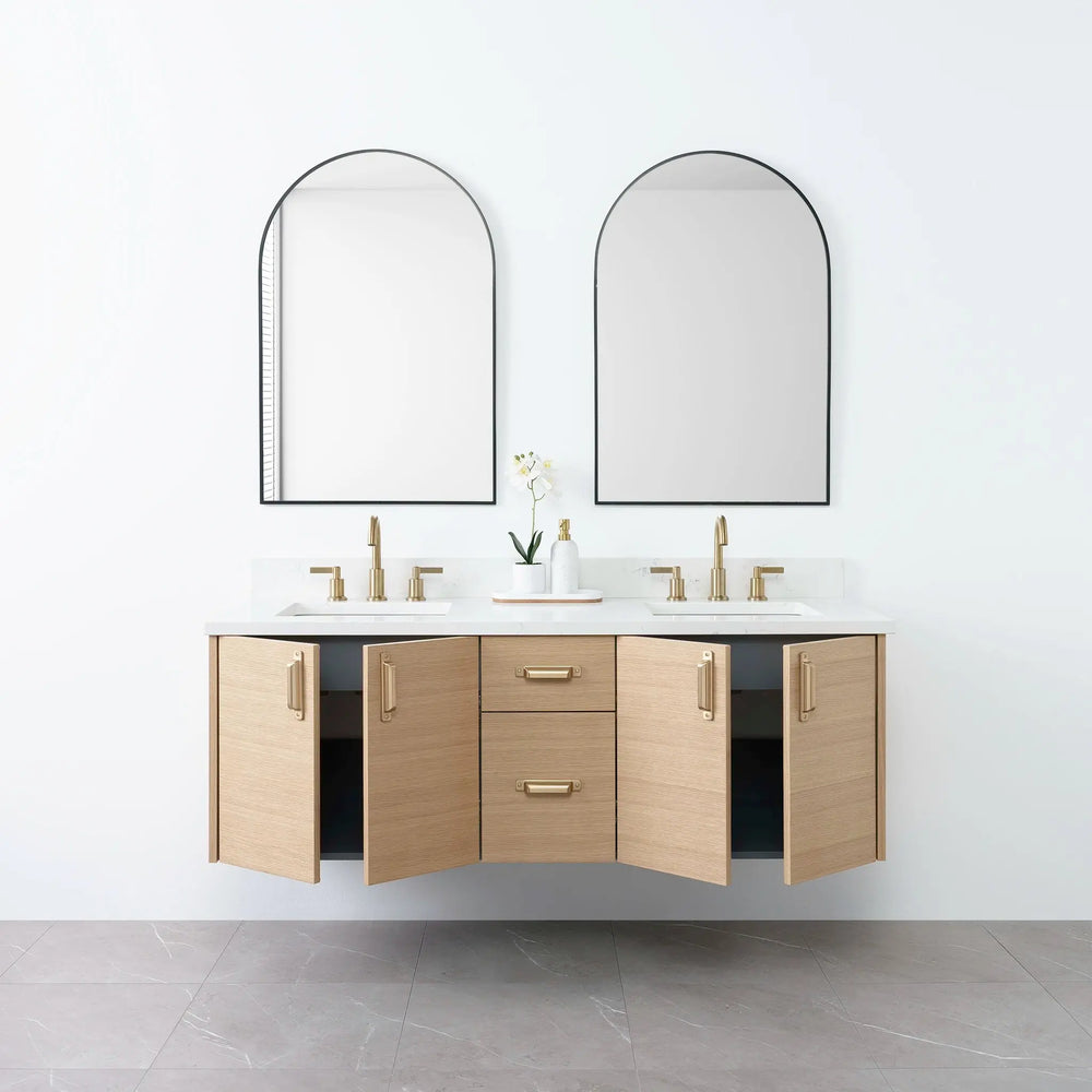 
                  
                    Austin 60", Teodor® Wall Mount Natural White Oak Vanity, Double Sink Teodor Bathroom VanityCanada
                  
                